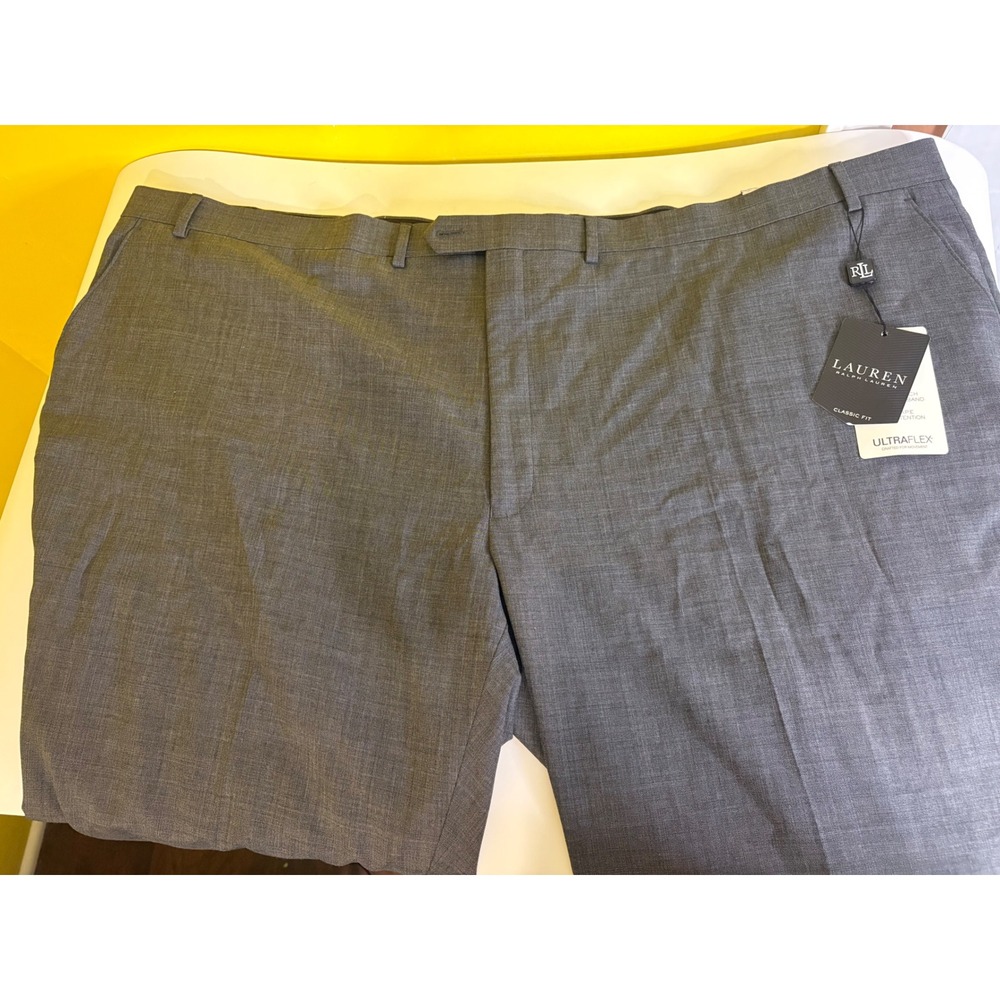 NWT Lauren Ralph Lauren Men's Gray Wool Suit Dress Pants Slacks 56W Regular